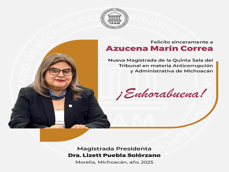 Azucena Marín Correa se integra al Pleno del Tribunal Anticorrupción